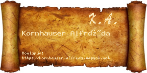 Kornhauser Alfréda névjegykártya